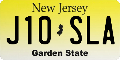 NJ license plate J10SLA