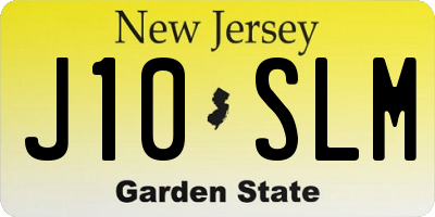 NJ license plate J10SLM