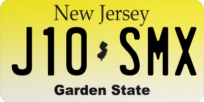 NJ license plate J10SMX