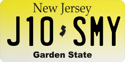 NJ license plate J10SMY