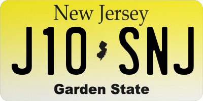 NJ license plate J10SNJ