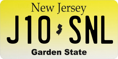 NJ license plate J10SNL