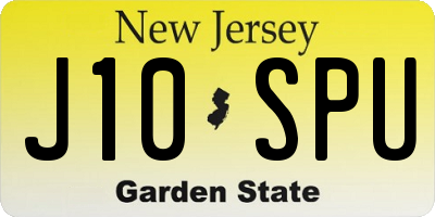 NJ license plate J10SPU