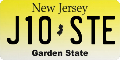 NJ license plate J10STE