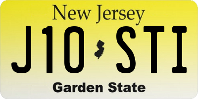 NJ license plate J10STI