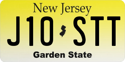NJ license plate J10STT