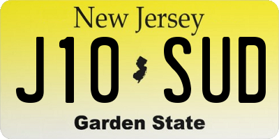 NJ license plate J10SUD