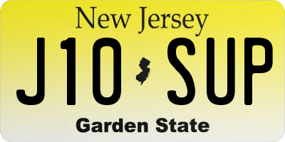 NJ license plate J10SUP