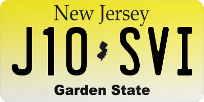 NJ license plate J10SVI