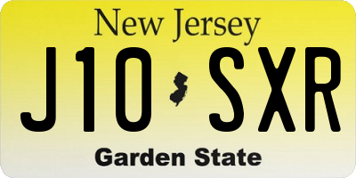 NJ license plate J10SXR