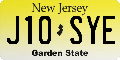 NJ license plate J10SYE