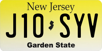NJ license plate J10SYV