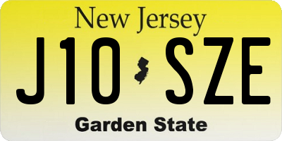 NJ license plate J10SZE