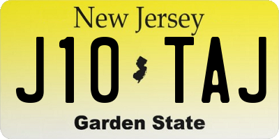 NJ license plate J10TAJ