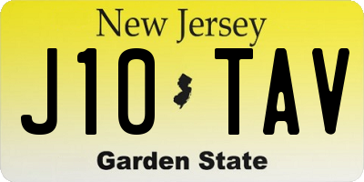 NJ license plate J10TAV
