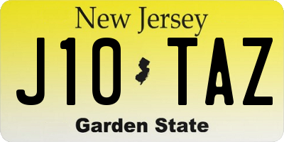 NJ license plate J10TAZ