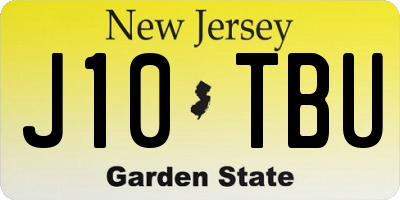 NJ license plate J10TBU