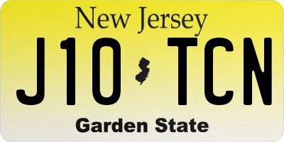 NJ license plate J10TCN