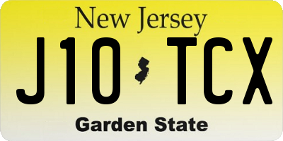 NJ license plate J10TCX