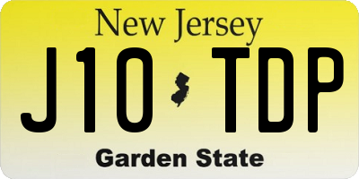 NJ license plate J10TDP