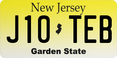 NJ license plate J10TEB