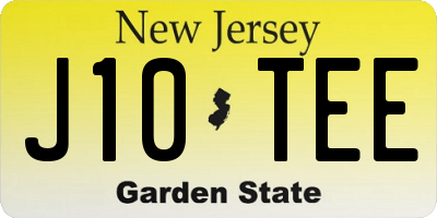 NJ license plate J10TEE