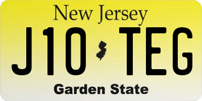 NJ license plate J10TEG