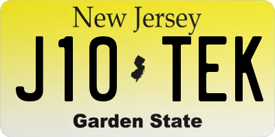 NJ license plate J10TEK