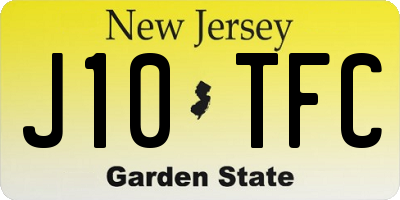 NJ license plate J10TFC
