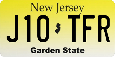 NJ license plate J10TFR
