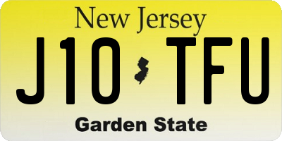 NJ license plate J10TFU