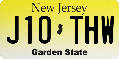 NJ license plate J10THW