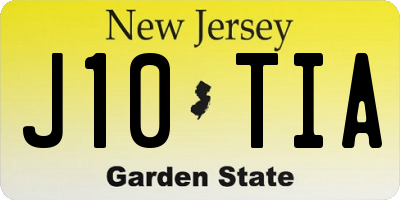 NJ license plate J10TIA