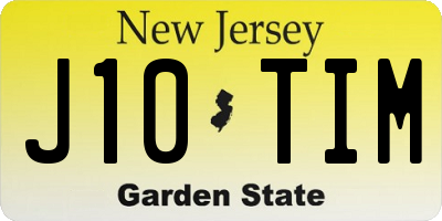NJ license plate J10TIM