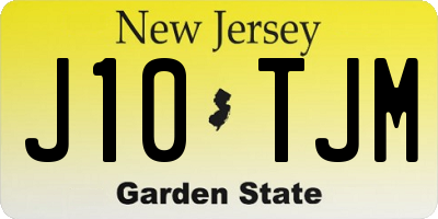 NJ license plate J10TJM