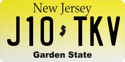 NJ license plate J10TKV