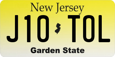 NJ license plate J10TOL