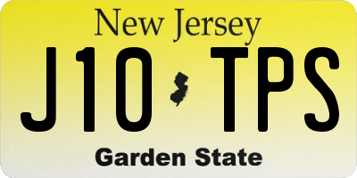NJ license plate J10TPS