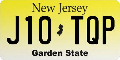 NJ license plate J10TQP