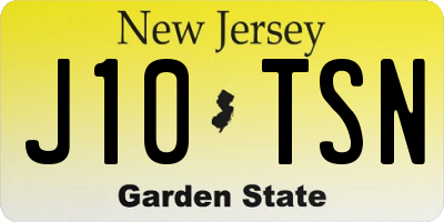 NJ license plate J10TSN