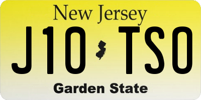 NJ license plate J10TSO