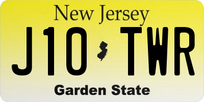 NJ license plate J10TWR