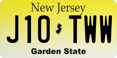 NJ license plate J10TWW
