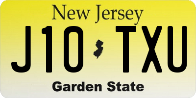 NJ license plate J10TXU