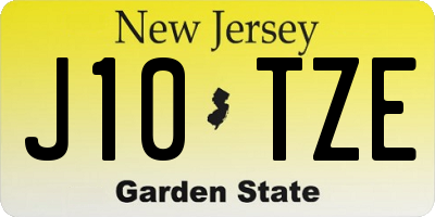 NJ license plate J10TZE