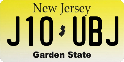 NJ license plate J10UBJ
