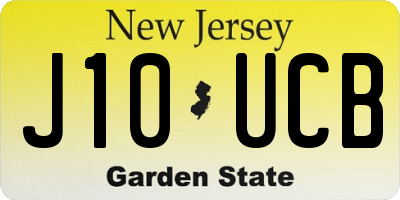 NJ license plate J10UCB