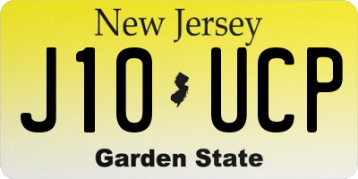 NJ license plate J10UCP