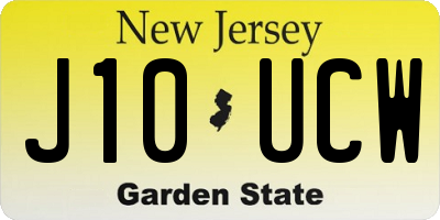 NJ license plate J10UCW