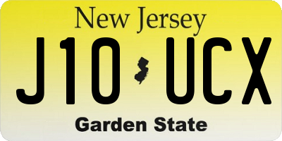NJ license plate J10UCX
